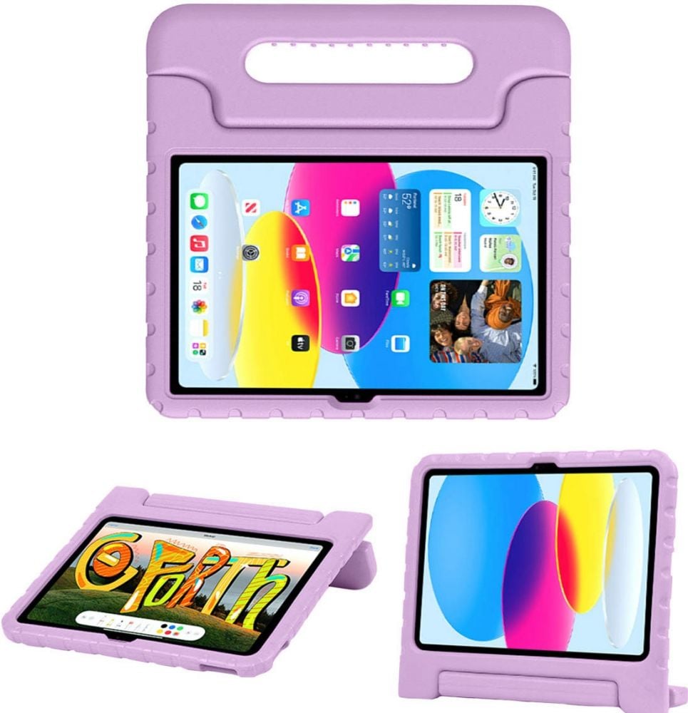 Accezz Kidsproof Backcover met handvat iPad 10 (2022) 10.9 inch - Lila