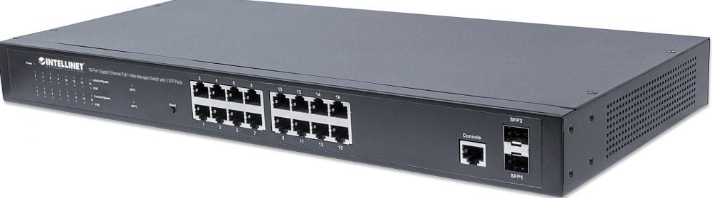 Intellinet PoE+Web-Managed Switch 16Port Gigabit+2 SFP-Ports
