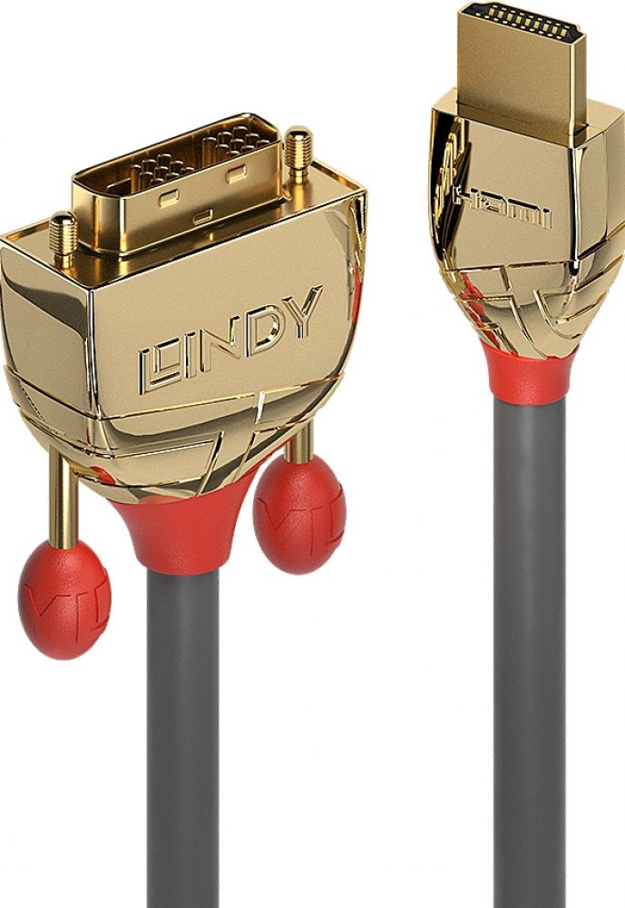 Lindy HDMI an DVI-D Single Link Kabel Gold Line 10m