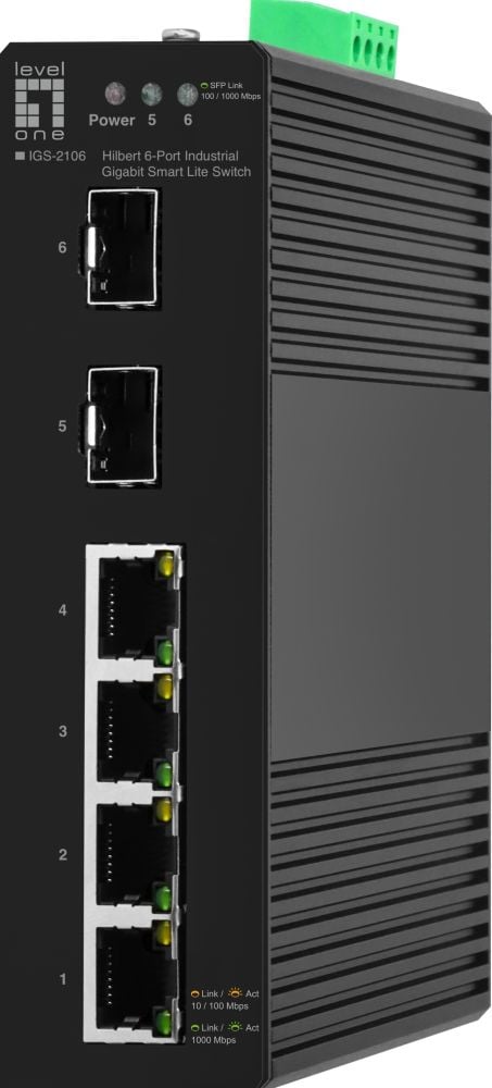 LevelOne Switch 6x GE IGS-2106 2xSFP, 4xRJ45 zwart