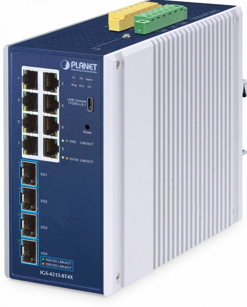 Planet Industrial L2/L4 8-Port Managed Switch IGS-4215-8T4X