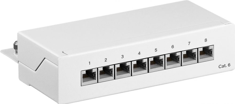 CAT 6 Mini/Desktop Patch Panel, 8 Port
