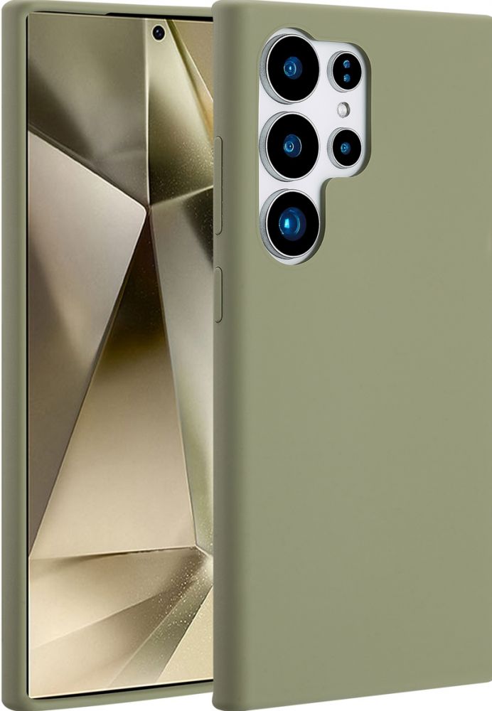 Accezz Liquid Silicone Backcover met MagSafe Samsung Galaxy S24 Ultra - Cooper Green