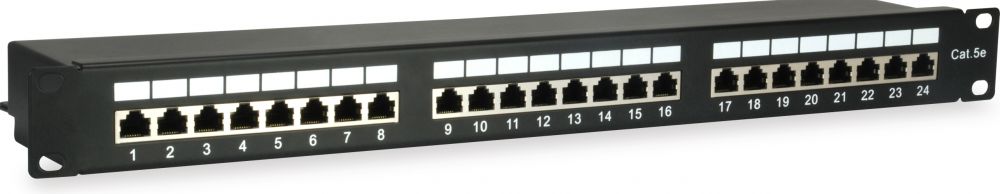 Equip Patchpanel 24x RJ45 Cat5e 19" 1HE zwart