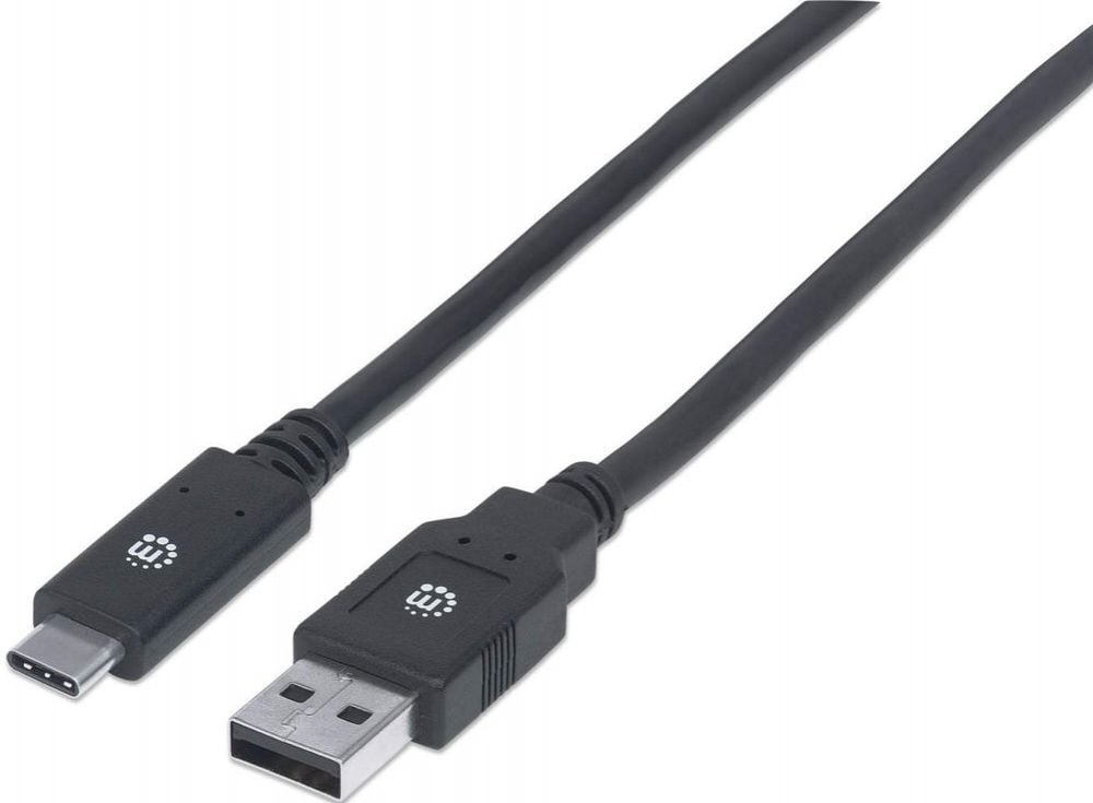 Manhattan USB 3.1 Gen1-Kabel C-stekker/A-stekker 2m zwart