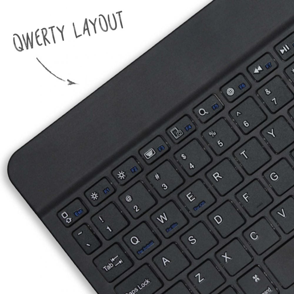 Accezz QWERTY Bluetooth Keyboard Bookcase - Samsung Galaxy Tab S10 Plus / Tab S9 Plus / Tab S9 FE Plus 12.4"