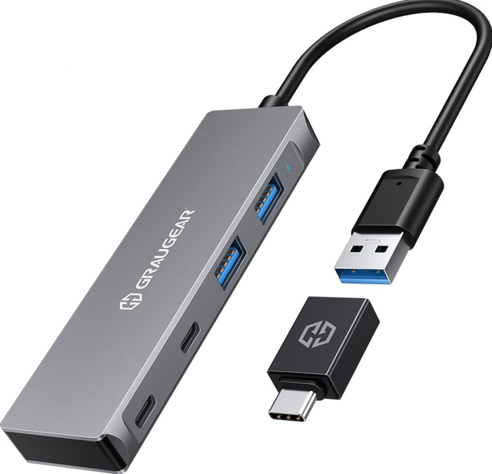 Graugear USB-HUB 4x USB 3.0, 2x Type-C und 2x Type-A retail