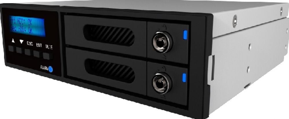 RAIDON inTank iR2022 - Interne RAID-behuizing met gegevensindicator, indicator elektriciteit, sleutelvergrendeling, LCD-scherm, ventilator