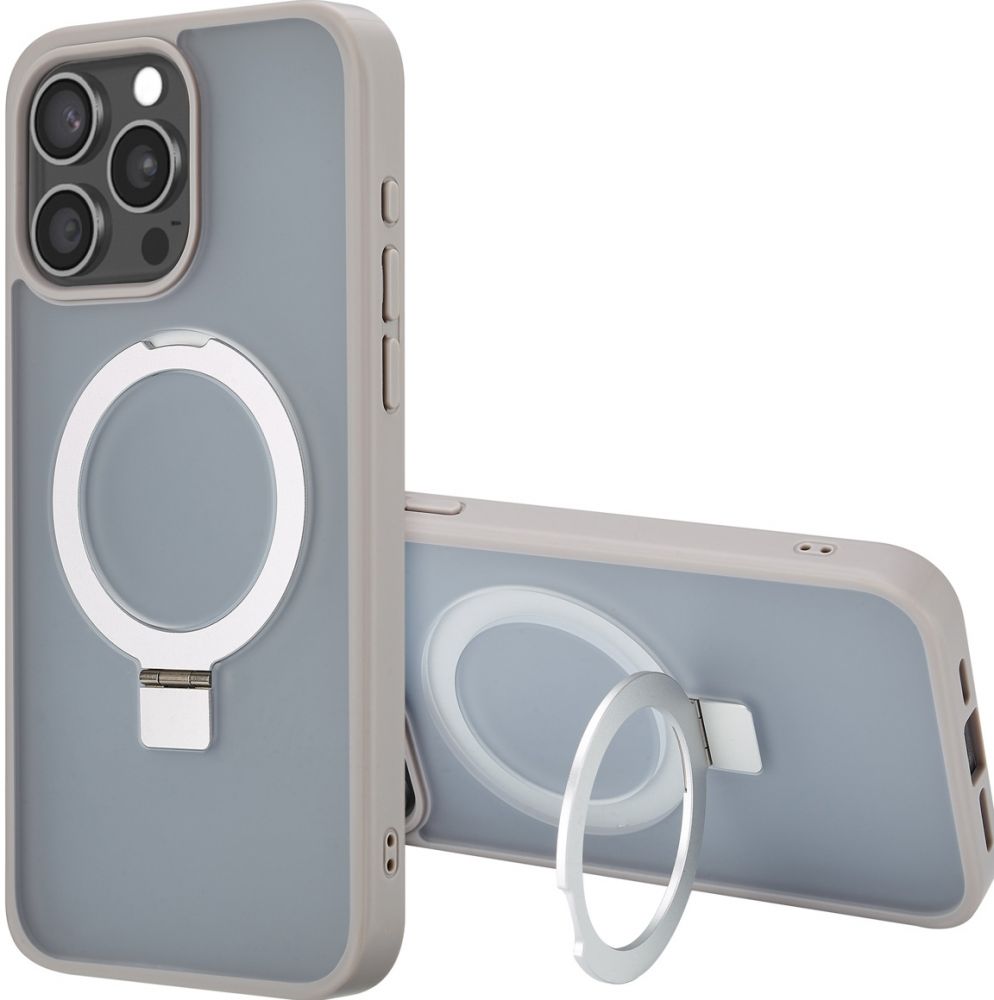 Accezz Ring Stand Backcover met MagSafe iPhone 15 Pro Max - Grey