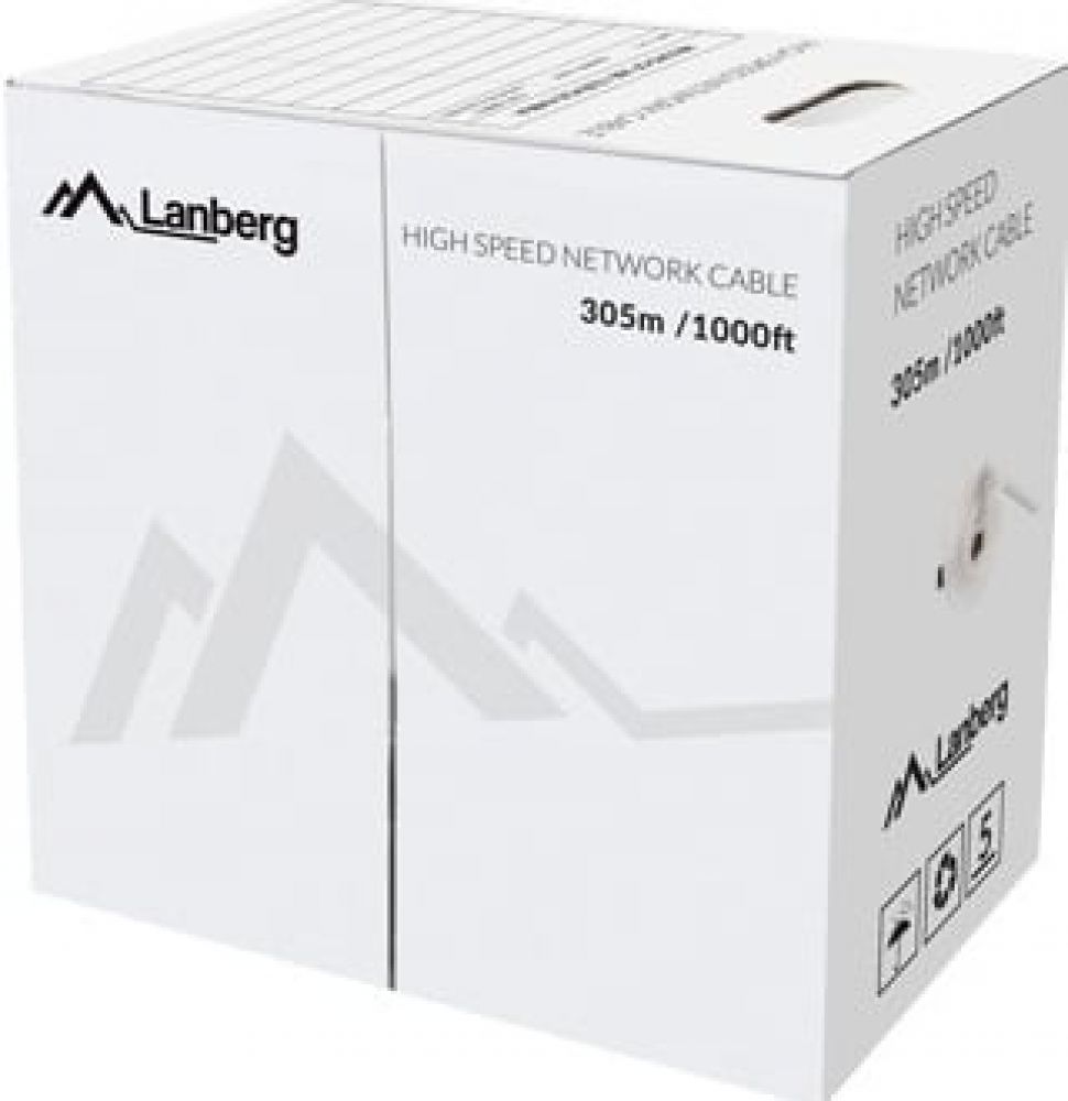 Lanberg installatiekabel Cat. 6 UTP 305m grijs, koper, Fluke