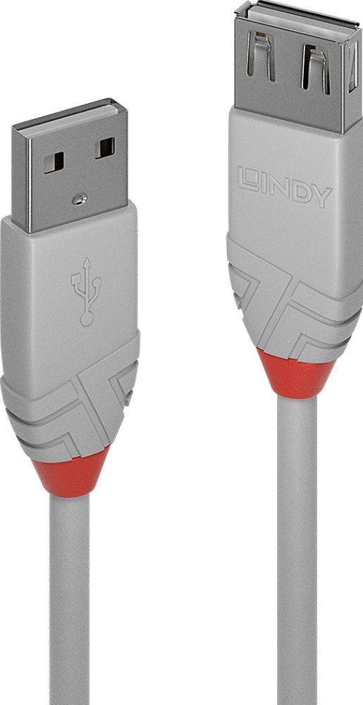 Lindy USB 2.0 verleng Type A/A Anthra Line M/F 0.2m