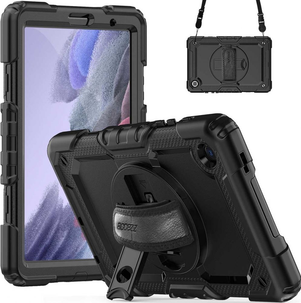 Accezz Rugged Backcover met schouderstrap Samsung Galaxy Tab A7 Lite - Zwart
