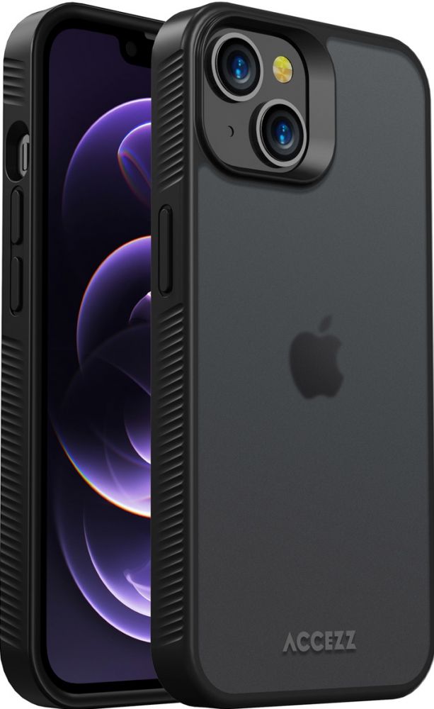 Accezz Rugged Frosted Backcover iPhone 14 - Zwart