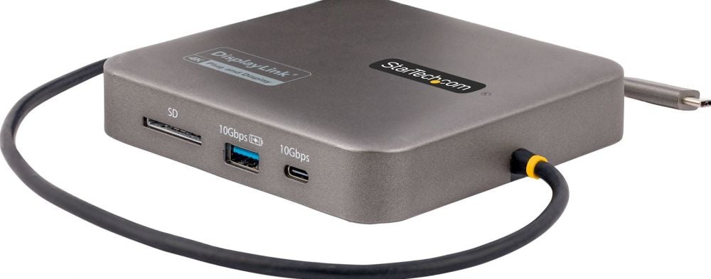 StarTech.com USB C Multiport Adapter, Dual HDMI Video, 4K 60Hz, 2-Port 10Gbps USB-AUSB-C 3.1 Hub, 100W USB Power Delivery Charging, GbE, SD, USB