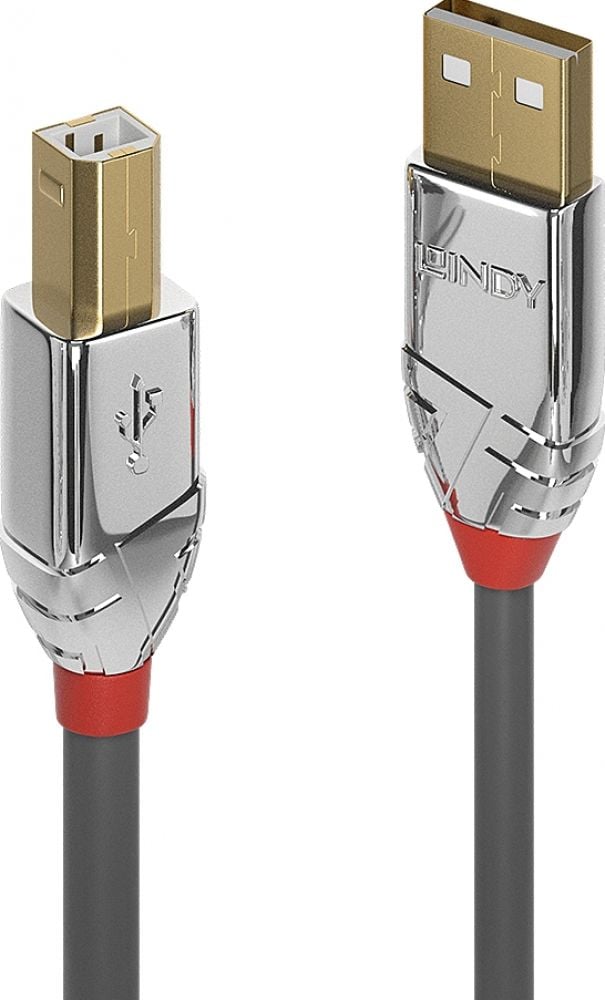 Lindy USB 2.0 Kabel Type A/B Cromo Line M/M 1m