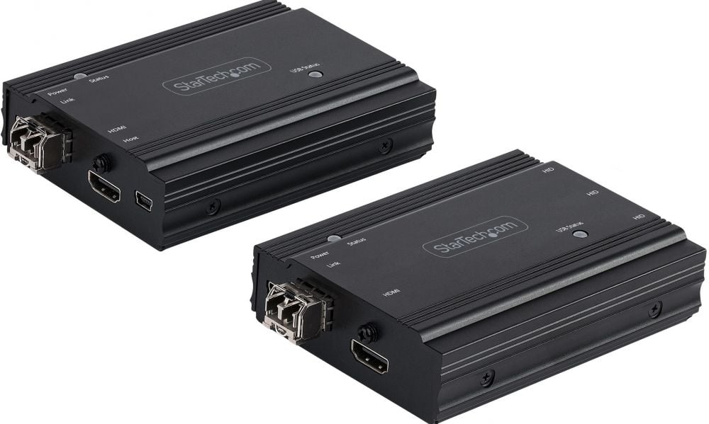 StarTech.com 4K HDMI KVM Extender over GlasvezelFIber, HDMI Video & USB Remote KVM SwitchConsole Extender tot 300m (MultiMode), 2x 10G MMF SFP+
