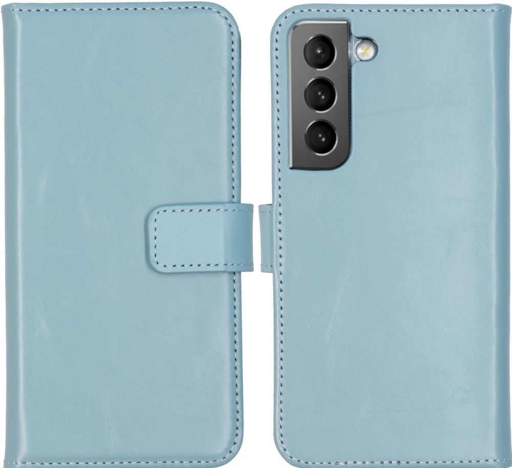 Selencia Echt Lederen Bookcase Samsung Galaxy S22 - Air Blue