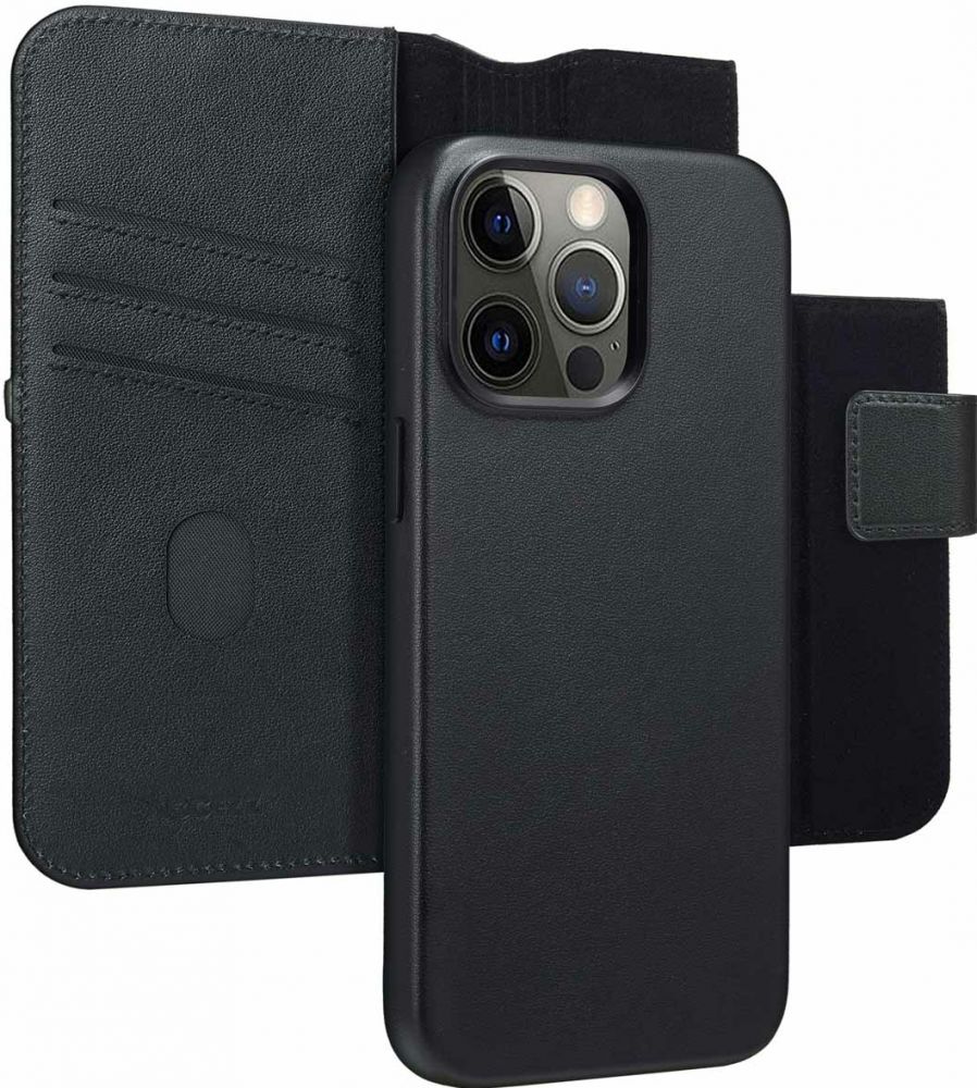Accezz Leather Bookcase 2-in-1 met MagSafe iPhone 15 Pro Max - Onyx Black