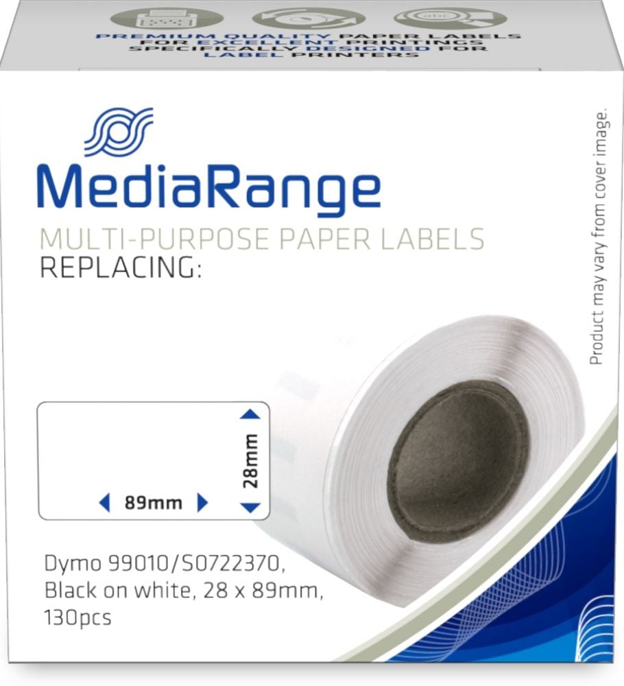 MediaRange Univ.-Papieretiketten Dymo 28x89mm 130 Stk weiß