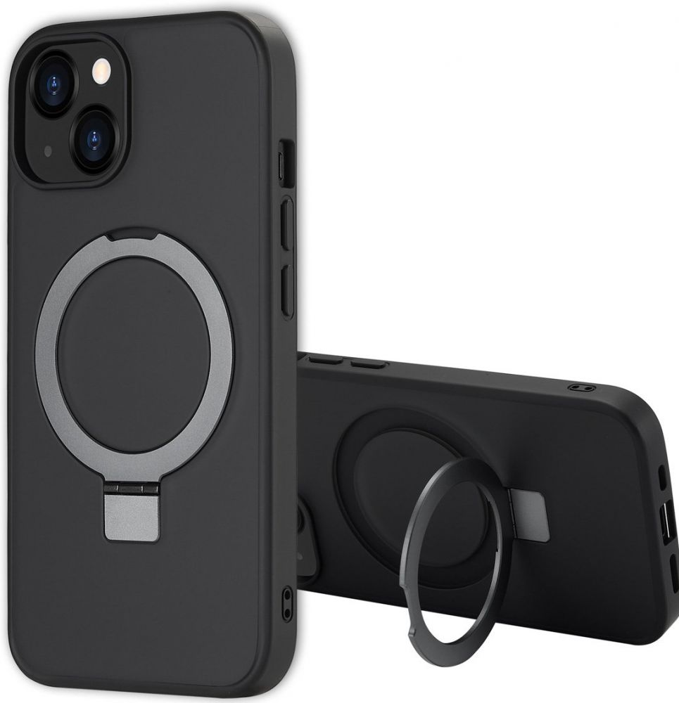 Accezz Ring Stand Backcover met MagSafe iPhone 13 - Zwart