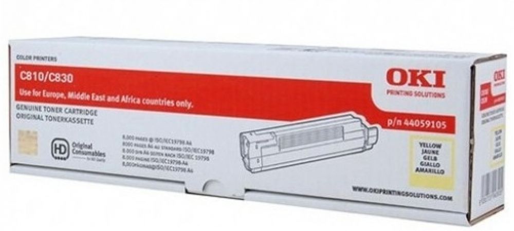 OKI 44059105, 8000 pagina's, Geel, 1 stuk(s)