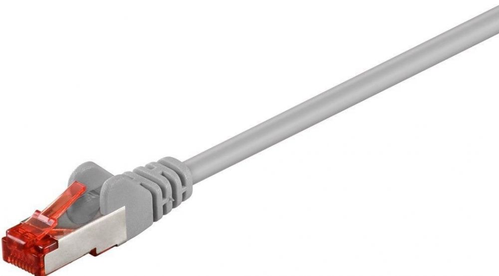 Cable Cat6 S/FTP 1m grey RJ45/RJ45 CCA (PiMF)  RJ45/RJ45