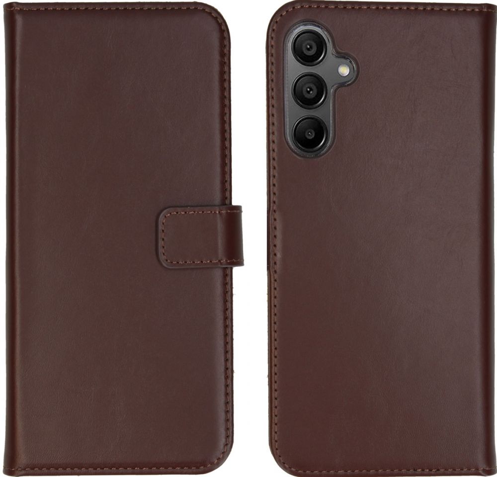 Selencia Echt Lederen Bookcase Samsung Galaxy A15 (5G/4G) - Bruin