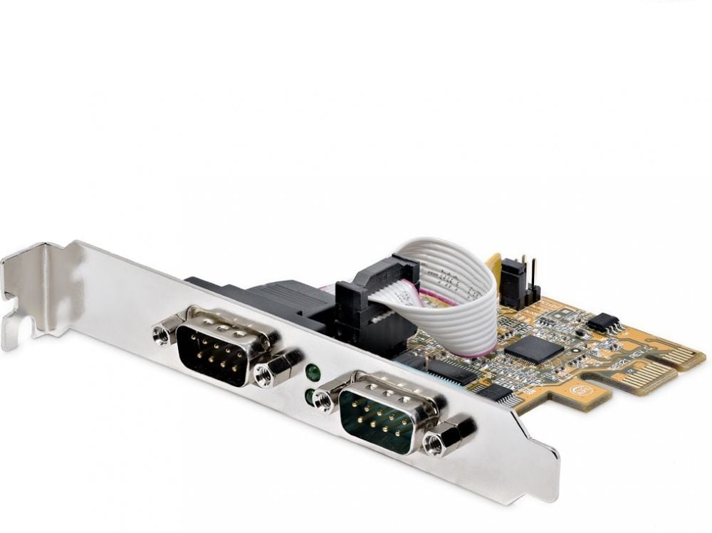StarTech.com 2-Port PCI Express Serial Card, Dual Port PCIe to RS232 (DB9) Serial Interface Card, 16C1050 UART, Standard or Low Profile Brackets, COM