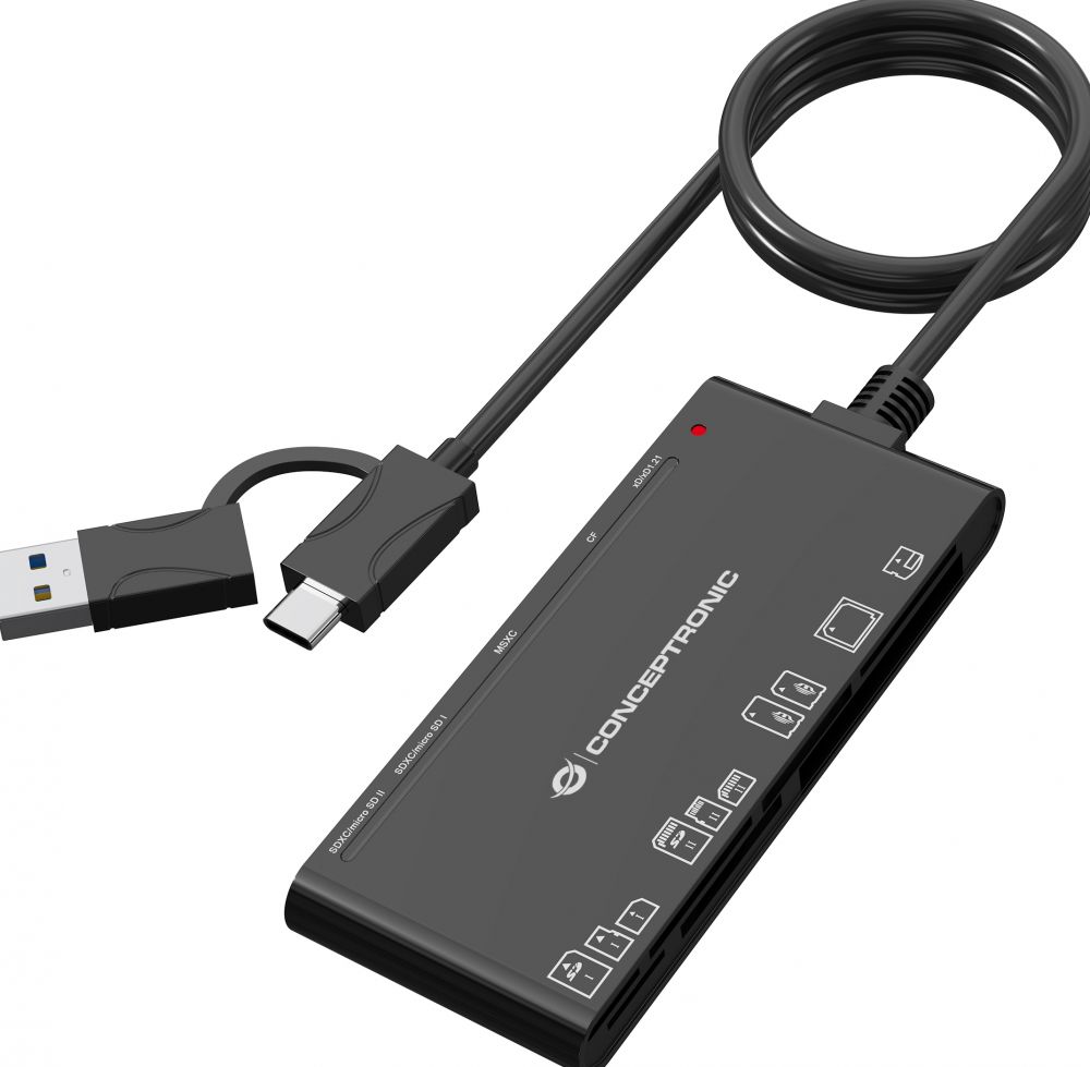 CONCEPTRONIC 7-in-1 Card Reader USB3.0,2xSD,2xMicroSD,MS,CF