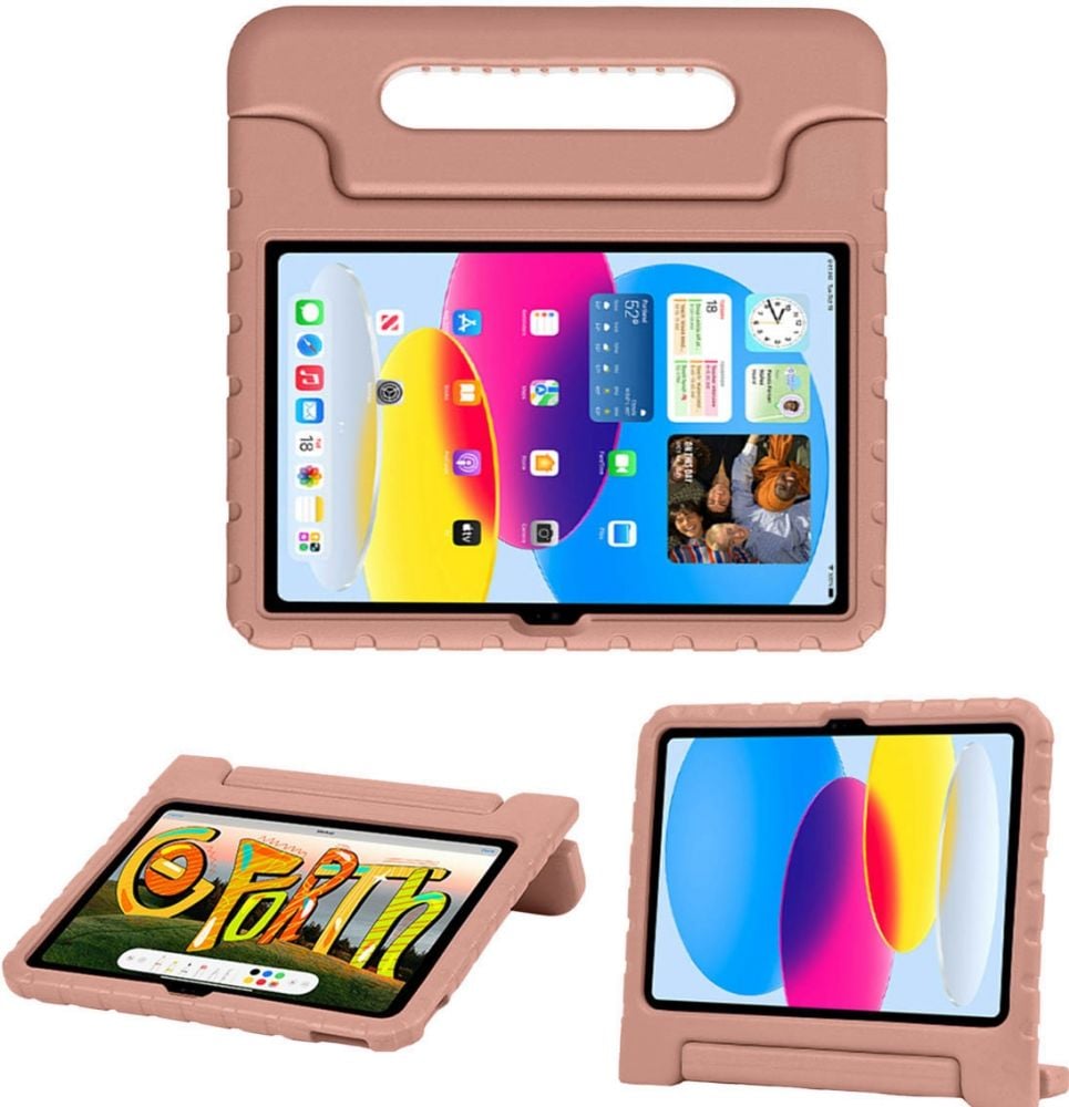 Accezz Kidsproof Backcover met handvat iPad 10 (2022) 10.9 inch - Dusty Pink
