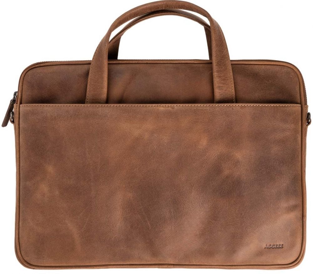 Accezz Leather Laptoptas 16 inch - Cognac