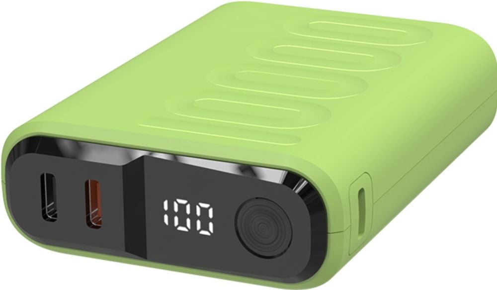 Powerbank RealPower PB-10000C PD+,3xType-C,hellgrün