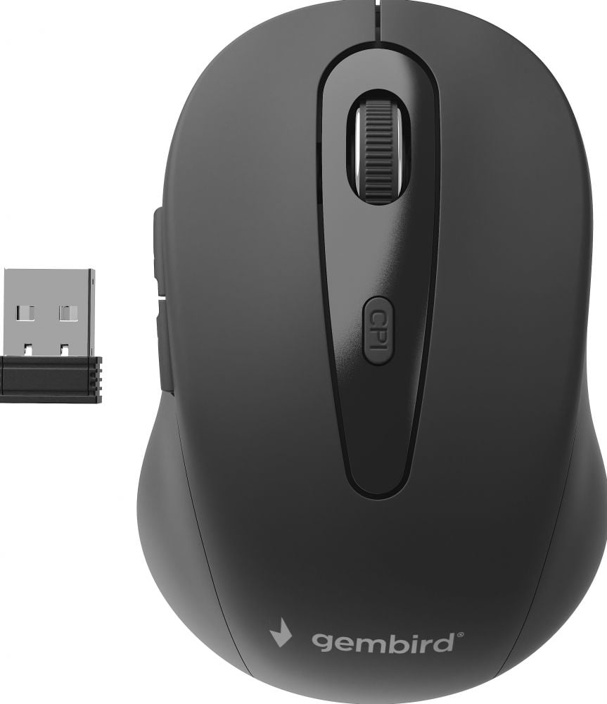 GEMBIRD muis Wireless 6 toetsen zilver-zwart