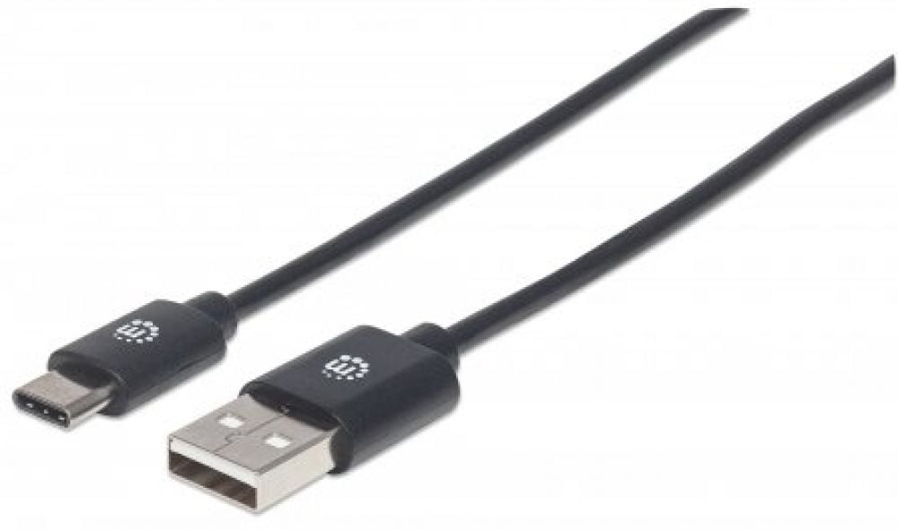 Manhattan USB 2.0 Type C-Kabel C-stekker/A-stekker 0,5m zwart