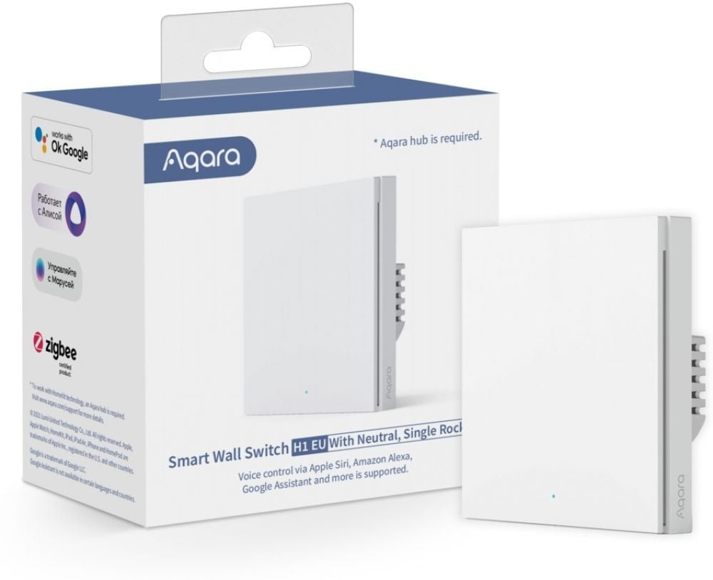 Aqara Smart Wall Switch H1 (with neutral, single rocker) - Schakelaar