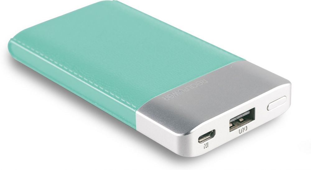Powerbank RealPower PB-4000 Fashion Lake Blue (lederoptik)
