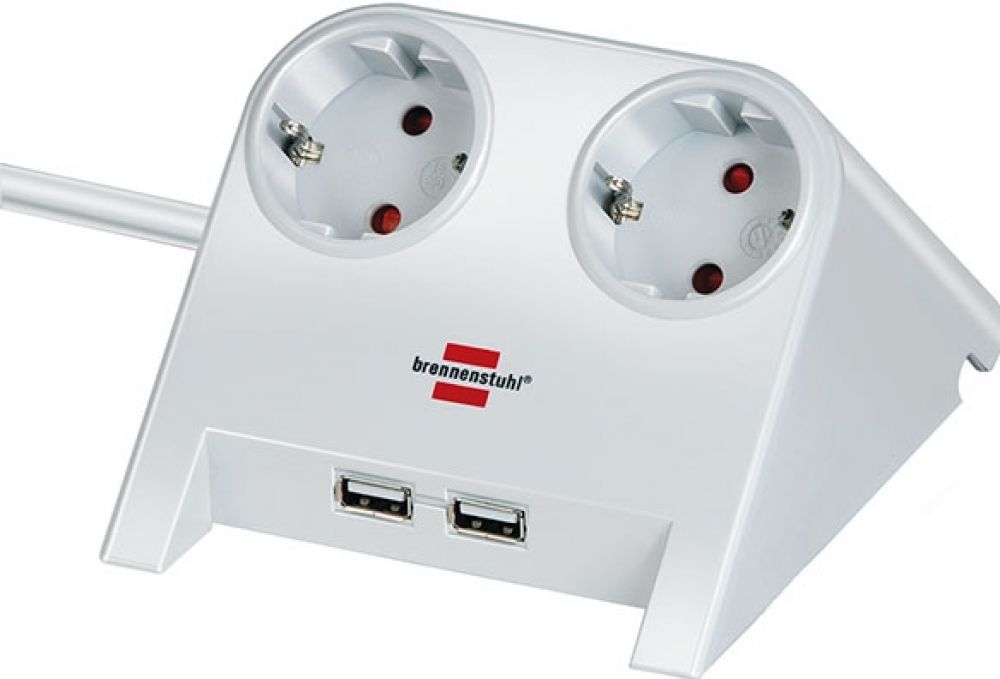 BRENNENSTUHL Extension Socket 1.8 m White - Protective Contact