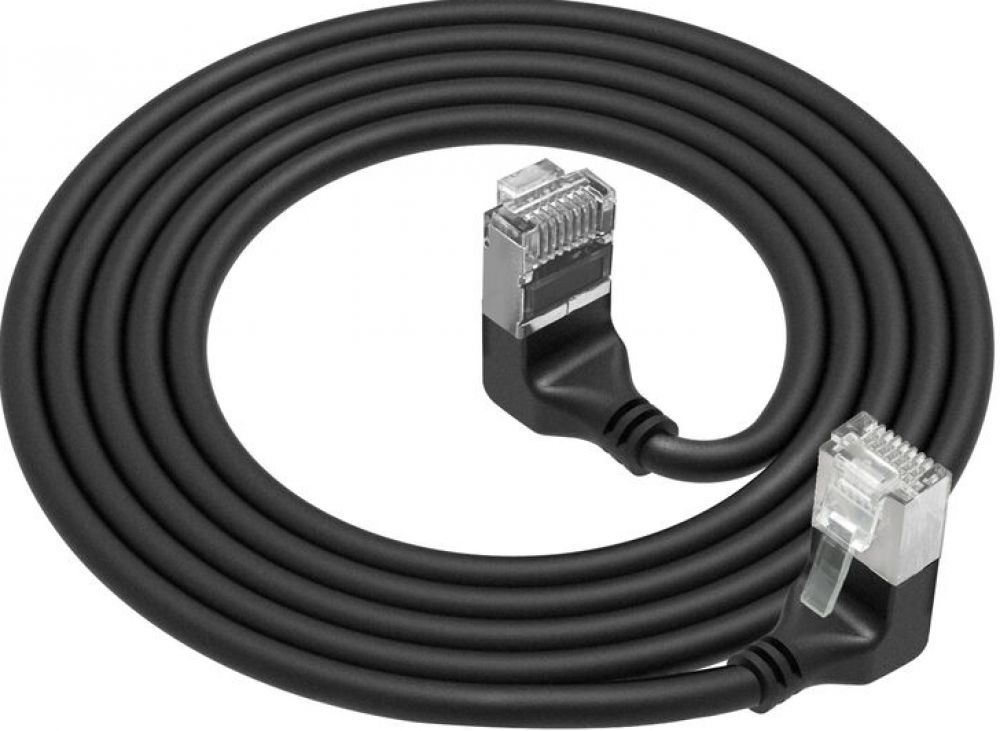 CAT6A UFTP SL U/D-ANG BK 0.50M. 1 stk
