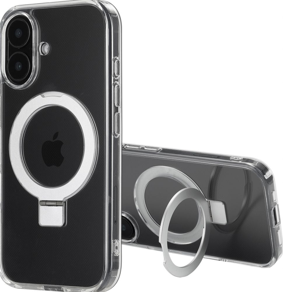 Accezz Ring Stand Backcover met MagSafe iPhone 16 - Transparant