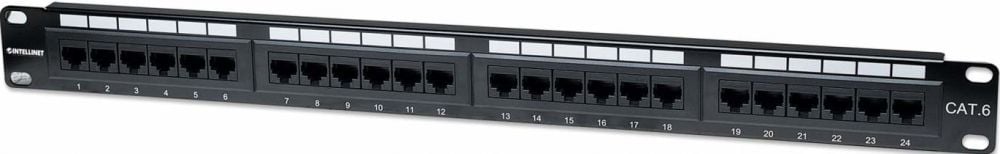 Cat6 Patch Panel 24-Port, UTP, 1U, Black