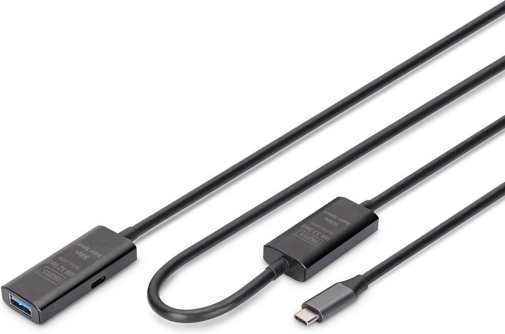 DIGITUS Verlängerungskabel USB-C->USB-A St./Bu. 10G 10,00m