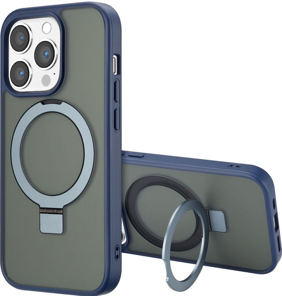Accezz Ring Stand Backcover met MagSafe iPhone 14 Pro - Blue