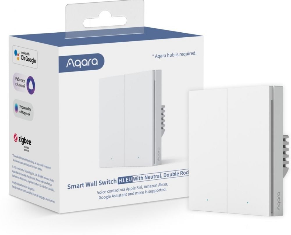 Aqara Smart Wall Switch H1 (with neutral, double rocker) - Schakelaar