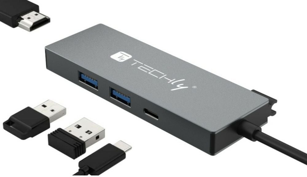 Techly Hub USB-C 4 in 1