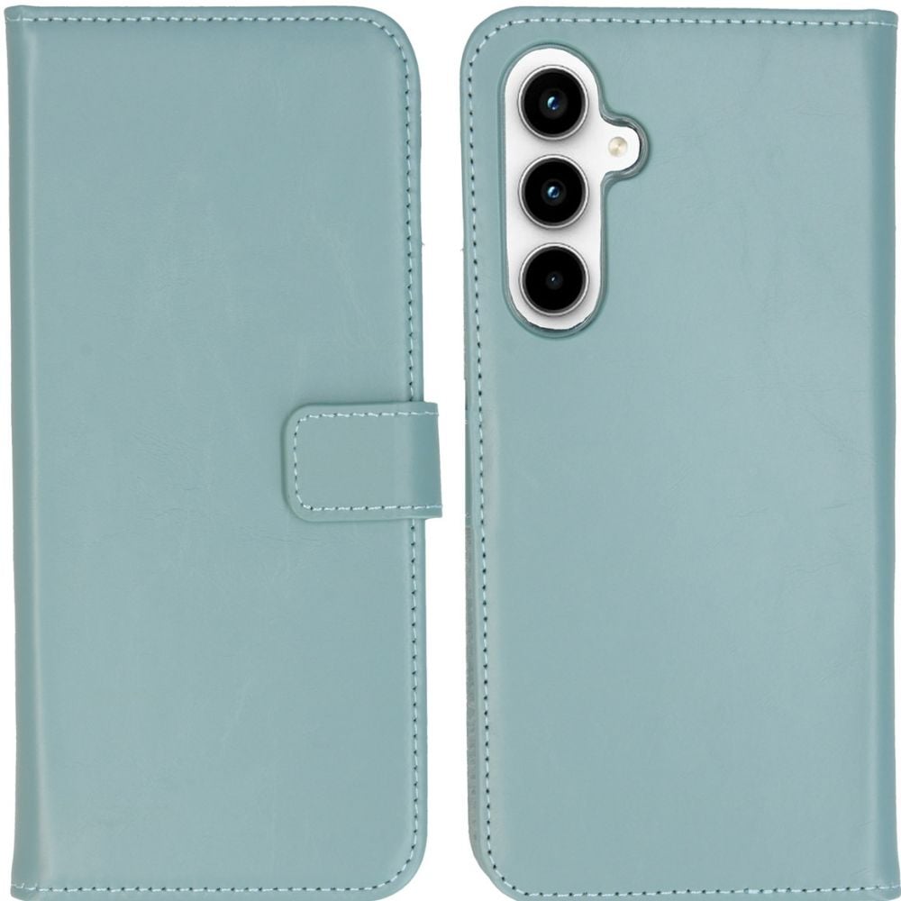 Selencia Echt Lederen Bookcase Samsung Galaxy A55 - Air Blue