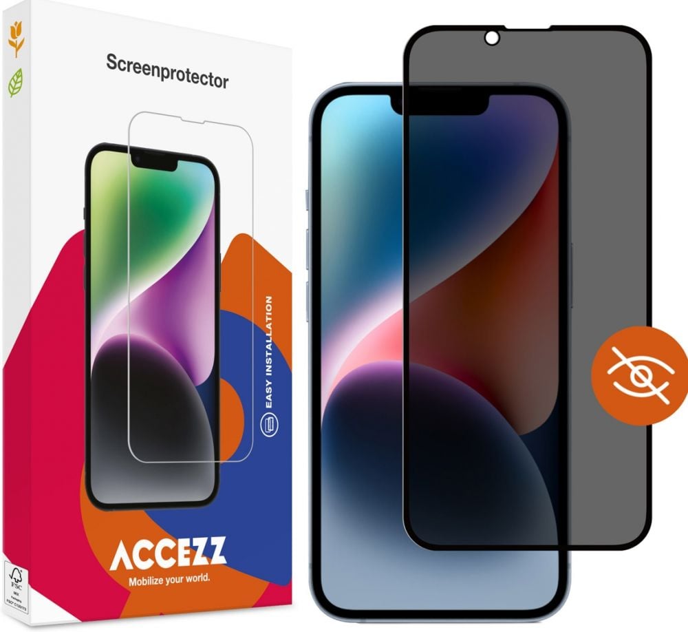 ACCEZZ Accezz Gehard Glas Privacy Screenprotector iPhone 13 / 13 Pro / 14 / SE 4