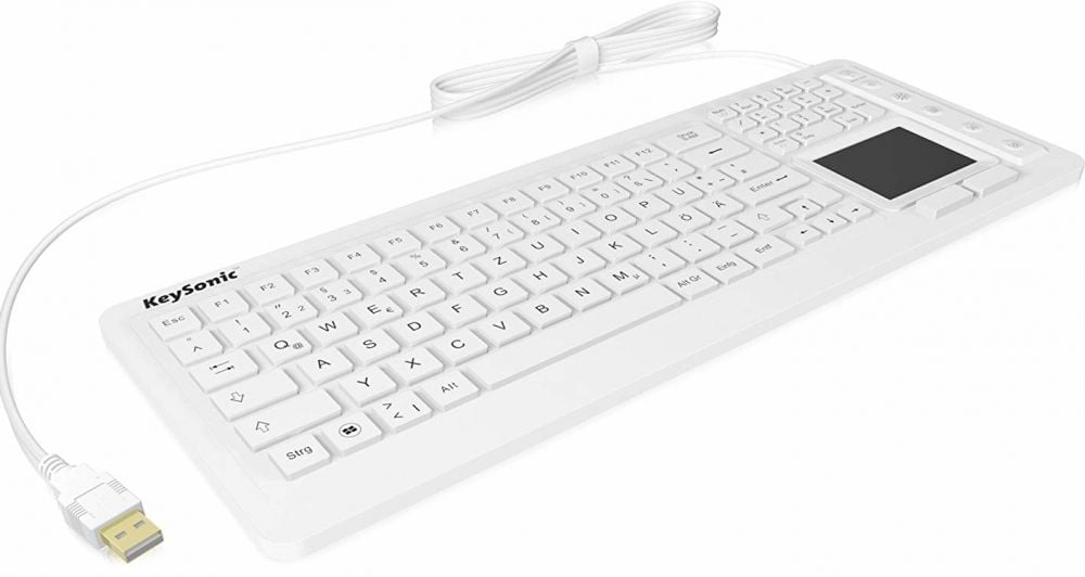 Keyboard USB RaidSonic KSK-6231 INEL DE touchpad, white