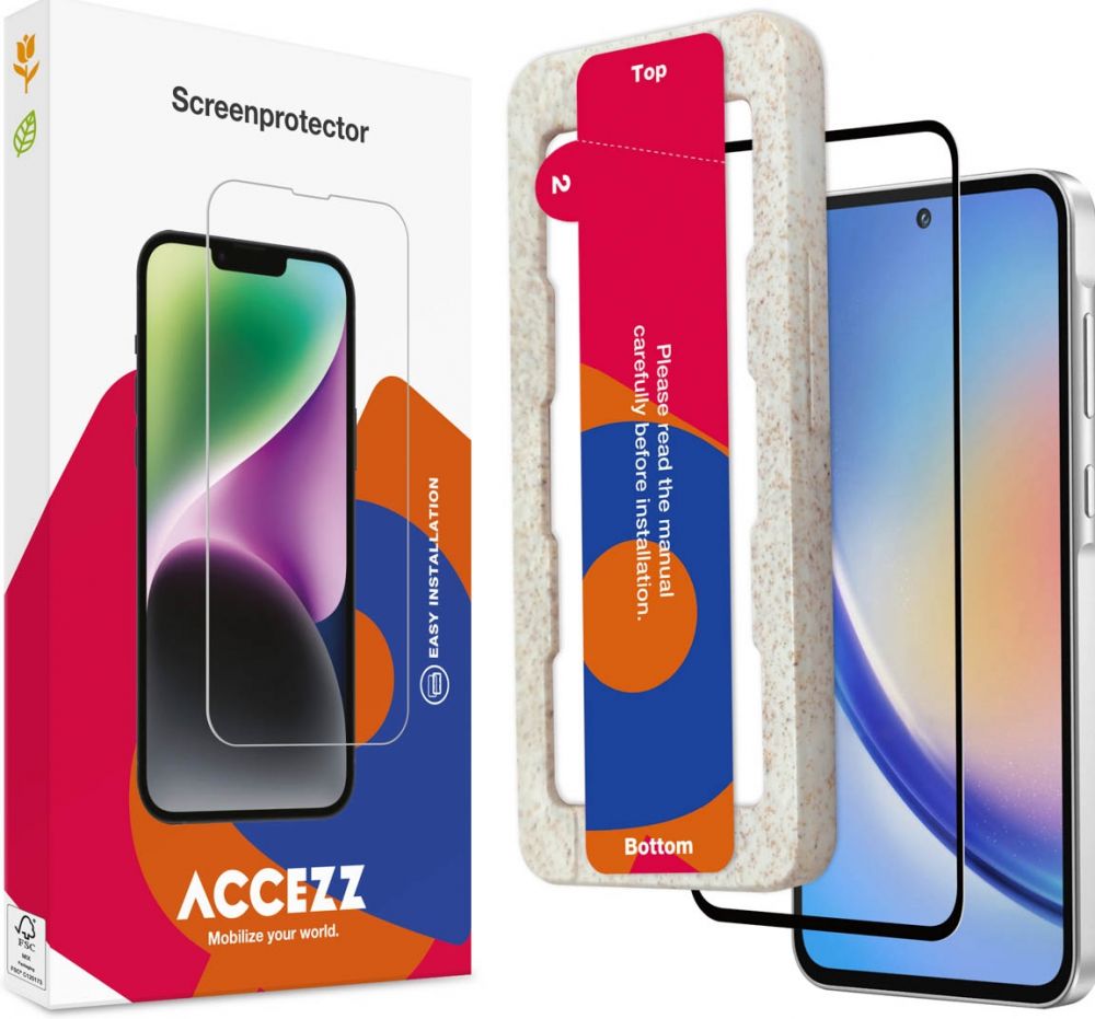 Accezz Gehard Glas Full Cover Screenprotector met applicator Samsung Galaxy A35 / A55 - Transparant