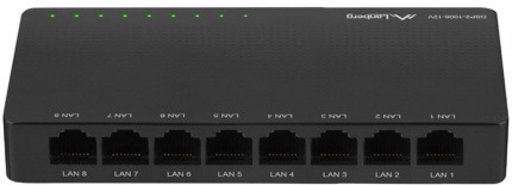 Lanberg Switch DSP2-1008-12V 8X 1GB/S Unmanaged Gigabit Ethe