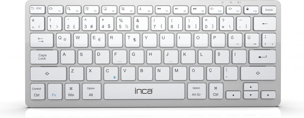 INCA Tastatur IBK-565BT, Bluetooth, 5.0 Smart, Silber